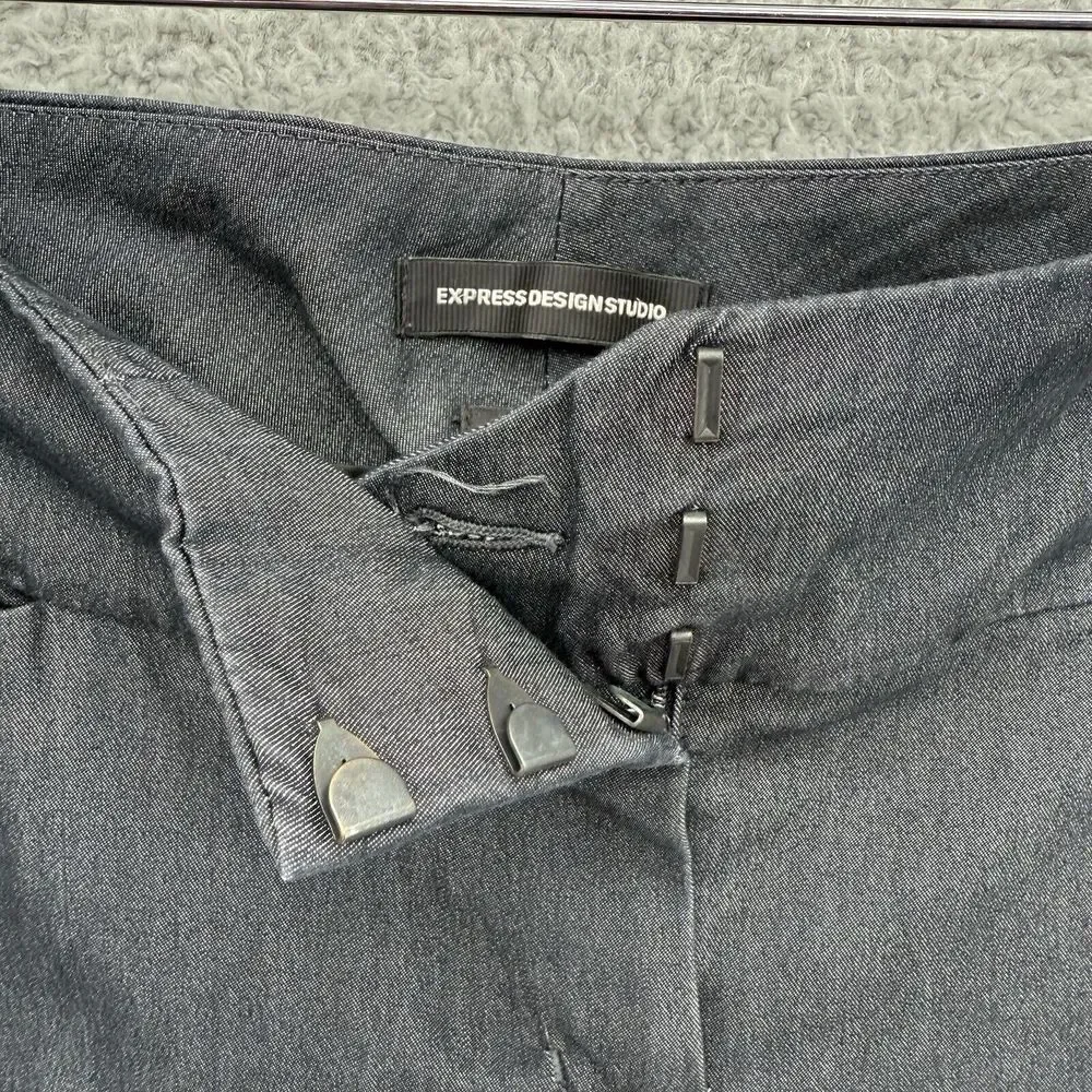 EXPRESS Design Studio Editor‎ Charcoal Gray Dress Pants Slacks Wide Leg Size 4